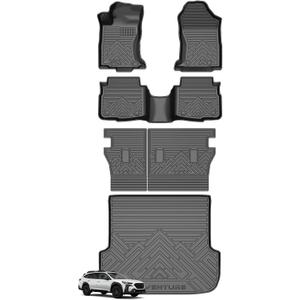 TGBROS Floor Mats for Subaru Outback 2020-2025, All Weather TPE Liners Full Set with Cargo Liner & Back Seat Protector, Non-Slip Black 6PCS