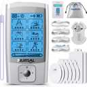 NURSAL 24 Modes TENS Unit Muscle Stimulator with Continuous Stimulation, Rechargeable Electronic Pulse Massager with 8 Pads for Back and Shoulder Pain Relief and Muscle Strength