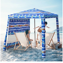 Beach Cabana, 6.2'×6.2' Beach Canopy with Side Wall, UPF 50+ UV Protection Easy Setup Tent Sun Shelter with Sand Pockets for Whole Family(Summer Sailboat)