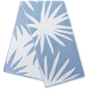 Laguna Beach Textile Co. Tropical Cabana Beach Towel - Oversized, Plush 630 GSM Cotton - Agave Blue