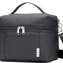 NOL Natural Organic Lifestyle Small Insulated Lunch Bags for Women Men Small Cooler Bag | Fits 7 Cans 330ml | Lightweight Nylon Waterproof Lunch Box For Work（Small，Black）