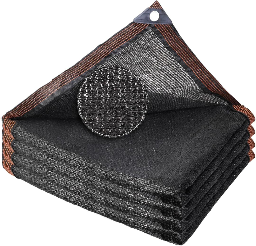 Shade Cloth - Garden Shade Mesh Netting with Grommets,Outdoor Sun Shade Cover for Pergola Patio Plants Greenhouse Chicken Coop Black Shading Rate 70% (8X10FT)