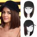 doremi Women's Synthetic, Dark Brown Hair Hat with Adjustable Size, Suitable for Daily Use