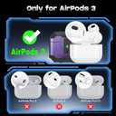 for AirPods 3 Case Cover [Safety Lock] [Magnetic One-Click Open] [Military Shockproof Armor] Double Rugged Outdoor Wireless Charging Case for AirPods 3rd Generation with Keychain, Purple