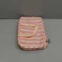 Apxouans Toiletry Bag for Women Travel Water-resistant Cosmetic Bag Fashion Stripes Makeup Bag with Hanging Hook Preppy for Store Toiletries Cosmetic Accessories Medium Pink