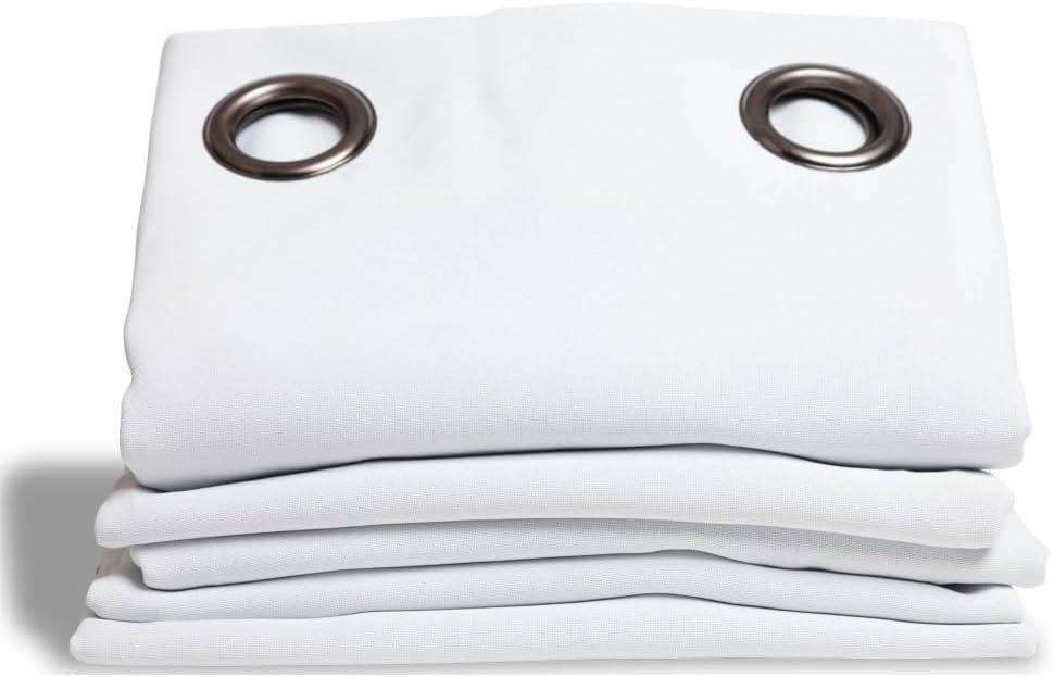 Moondream LumenControl Solid Blackout Curtain for Bedroom | Textured Fabric | Light Block for Windows & Sliding Doors | Made in Europe | Grommet | 55" W x 84" L | White - Snow MC720