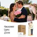 Valentines Day Gifts for Couples  7" Mr & Mrs Figurine, Hand-Painted Resin Romantic Couples Statue for Anniversary Wedding, Engagement & Bridal Shower Gifts for Her, Wedding Cake Tropper (Blue)