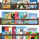 AZSKY Nursery Book Shelves 24 in Set of 3 Walnut Floating Bookshelf for Kids Room Wall Mounted Floating Shelves Solid Nursery Bookshelf Perfect Decor for Kitchen Bedroom Living Room