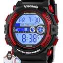 Kids Digital Watch for Boys Girls, Waterproof LED Colorful Lights Sports Watch Suitable for 5-17 Years Old Teenagers (with Gift Box) (A-Purple white)