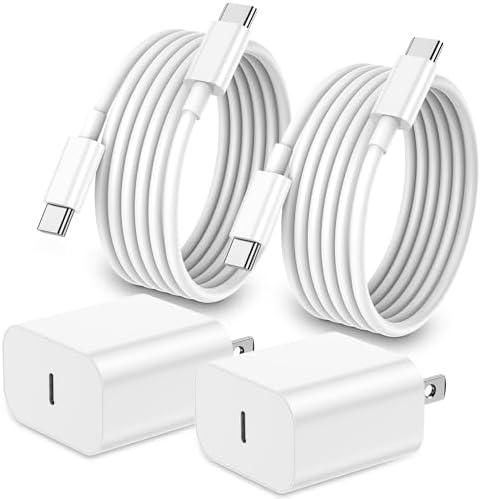 iPhone 17 16 15 Charger Fast Charging,2Pack 20W Apple iPad USB C Wall Chrager Block with 6FT USB C to C Cable for iPhone 17/Pro/Pro Max/17 Air/ 16/16 Pro/16 Pro Max/15/Plus/Pro/Pro Max (White)