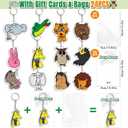 24PCS Acrylic Cartoon Keychain Bulk for Kids Party Favors, Box Toys for Classroom Rewards,Christmas Birthday Prize Gifts (Forest Animals)