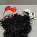 yuehong Short Curly Black Princess Wig Cosplay Synthetic Anime Cosplay Party Hair Wigs With Red Bow