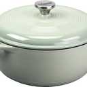 Lodge Essential Enamel Cast Iron Dutch Oven 6 Quarts - Perfect for Bread Baking, Braising, Marinating & Slow Cooking - Features Moisture-Sealing Lid & Dual Handles - Kitchen Essentials - Desert Sage