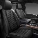 NS YOLO Leather Car Seat Covers,Universal Fit for Most Cars,SUVs and Sedans,Waterproof Luxury Leatherette Cushions, 5 Seats Protectors (Black, Full Set-5 Seats(Front and Rear))