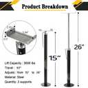 RV Slide Out Support Trailer Stabilizer Jacks, RV Camper Accessories for Travel Trailers - 15" to 26" - 5000 Lbs Each - Pack of 2