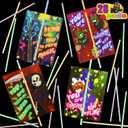 JOYIN 28 Halloween Craft Invitations Cards with Glow in The Dark Sticks for Kids Trick or Treat Party Gift Away, School Classroom Hangout Greeting.
