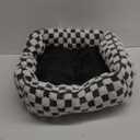 JOEJOY Dog Beds for Small Dogs -Cute Cat Beds for Indoor Cats Calming Pet Beds, Rectangle Orthopedic Cuddle Puppy Bed with Jacquard Shaggy Plush & Anti Slip Bottom, 20x19x6inches, Grey