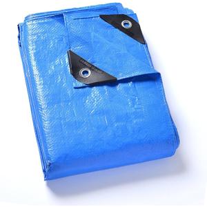 CARTMAN Finished Size10x12 Feet Waterproof Blue Poly  Tarp Mil Thick, Multipurpose Protective Cover for Emergency Rain Shelter Camping Tarpaulin