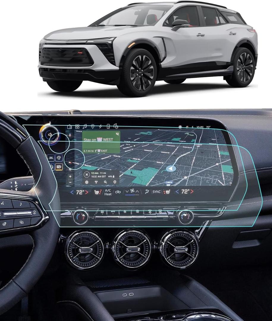 For 2025 Chevrolet Traverse Screen Protector - (2PCS) 2024 2025 Traverse (LS/LT/Z71/RS/High Country) Accessories HD Transparent Protective Nano Film 17.7Inch Navigation Touch Screen Anti-Scratch
