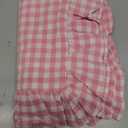 2 Pack Pink and White Plaid Ruffle Gingham King Size Pillow Shams 20x36 inches, Washed Cotton Checkered Farmhouse Pillow Covers for Bed/Sofa (20x36 inches, Pink/White Plaid)