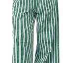MISSACTIVER Women Drawstring Striped Pants Loose Wide Leg Trousers Casual Low Waist Pants Comfy Lounge Pants with Pockets (Medium, Green)