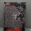 Japanese Samurai Poster Framed Life Rules Poster Vintage Wall Art Quote Artwork Black Inspirational Wall Art Home Decor Framed (16x24 inch) (24L" x 16W")