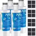 PUREPLUS ADQ747935 Replacement for LG LT1000P, Kenmore Elite 9980, LT1000, LT1000PC, MDJ64844601, ADQ74793501, LT120F Refrigerator Water and Air Filter Combo, Model: RWF4700AC, 4Pack