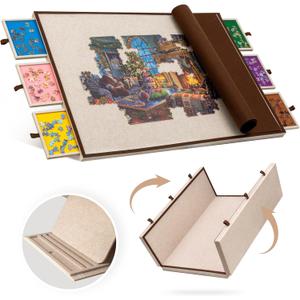 Becko US 2000 Piece Foldable & Tilting Puzzle Board with 6 Drawers & Cover, Lightweight & Portable Puzzle Table with Built-in Stand for Angle Adjustment, for 2000 1500 1000 Pieces Jigsaw Puzzles