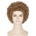 Miss U Hair Women Short Curly Wig Strawberry Blonde Brown Cosplay Party Wig