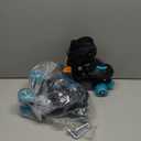 Toddler Roller Skates for Girls Kids Boys, 4 Size Adjustable with Light Up Wheels (M - Littler Kids (10C-13C US), C-Black)