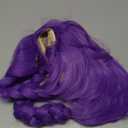 MAGQOO Purple Braid Wig Kids Girls Light Purple Wig Long Braids Wigs Hair Cosplay Costume Party Wigs