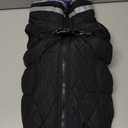 FUAMEY Dog Coat for Large Dogs,Waterproof Dog Winter Jacket with Harness Built in Puppy Cold Weather Coats Reflective Pet Vest with Zipper Warm Fleece Dogs Snowsuit Windproof Solid Black L