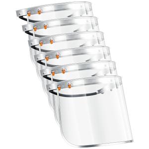 Zonon 6 Set Aluminum Face Shield Adapters Include Aluminum Cap Style Hard Adapters and Safety Replacement Visors Clear Face Shield (Faceshield Visors)