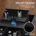 Cologne Stand Organizer for Men, 3 Tier Cologne Display Shelf with Velvet Lining Drawer and Compartments for Watch, Jewelry, Perfume Display Risers for Cologne, Great Gift for Father