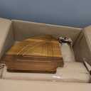 Solid Teak Shower Stool with Shelf for Shaving Legs, Small Corner Bench for Foot Rest, Heavy Duty Wood Bathseat Near Bathtub, Easy Assembly