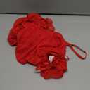 Sexy Split Mesh Lace Floral Sheer Babydoll Lingerie Outfit Dress 2 Piece with Thong Set (Large, Long Red)