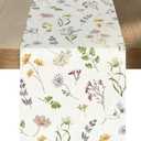 Audree Floral Table Runner - Wildflower Spring Runner 72 Inches Long - Elegant Farmhouse, Dining, Coffee Table Decor - Perfect for Spring, Easter, Party Decorations for Home