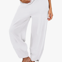 Caracilia Women Barrel Wide Leg Pants Casual Elastic Waist Loose Comfy Spring Vacation Travel Baggy Lounge Sweatpants S