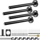 4pcs Wall Shelf Brackets Heavy Duty Floating Shelf Bracket Hidden,Invisible Black Shelving Brackets Decorative Floating Shelf Hardware Heavy Duty,Metal Shelf Support Bracket (8 inch-4pcs)