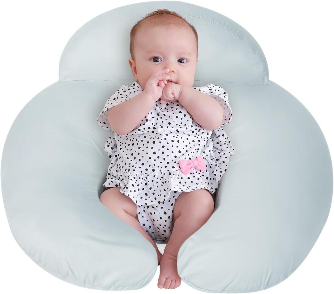 AMASKY Breast Feeding Pillows for Mom, Soft Cover with Breathable Filling, Machine Washable, Cotton, Light Blue, Pallet of Product