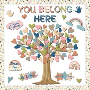 Boho Classroom Tree Bulletin Board Decorations Heart Cutouts Border Welcome Classroom You Belong Here Bulletin Board Decor Supplies for Chalkboard Elementary School Home Wall(You Belong Here) Boho Classroom Tree Bulletin Board Decorations Heart Cutouts Border Welcome Classroom You Belong Here Bulletin Board Decor Supplies for Chalkboard Elementary School Home Wall(You Belong Here)
