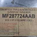 Acosure Twin XL/Full XL/Queen Triple Bunk Bed with Long and Short Ladder & Full-Length Guardrails,3 Bed Frame in 1 w/Stairs,Easy Assembly,for Adult Kid Boy Girl Teen,Black