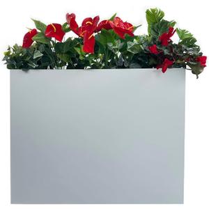 38" L x 13" W x 30" H Metal Tall Rectangular Planter - Large Planter Box for Outdoor Patio/Porch Modern Design for Plants, Flowers, Garden,Spliced Flower Pot (Silver Gray)