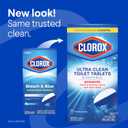 Clorox Ultra Clean Toilet Tablets Bleach & Blue, Rain Clean Scent, 2.47 Ounces Each, 4 Count 