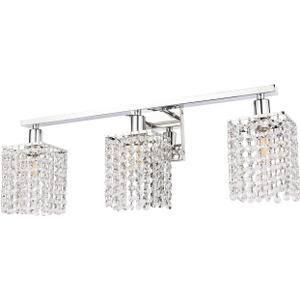 BONLICHT Wall Sconce with Crystal Drops,3 Light Modern Bathroom Vanity Light Over Mirror Polished Chrome Wall Light Fixtures Luxury Indoor Wall Mount Lamp for Living Room Hallway Bedroom Bathroom