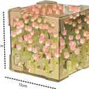 4 x Handmade DIY Tulip Night Lamp, Cube Mirror Bedroom Tulip Night Lamp, 20 Flower Table Lamp and Mirror 2 in 1, Birthday Gifts for Women and Girls (Blue Tulips)