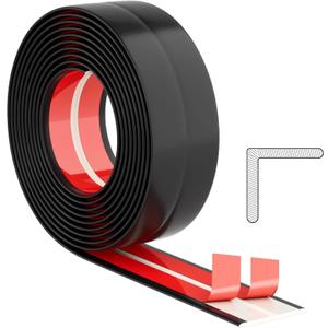40 Feet Flexible Corner Protector Trim Molding 1.6 in Width Peel and Stick Molding 90 Inside & Outside Corner Guards Trim for Tile and Wall Edges Gaps, Furniture and Wall Repair-Black