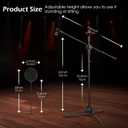 Sherr 2 Pcs Tripod Microphone Stand Adjustable Boom Height Mic Stand with Mic Clip and Windscreen for Live Stream, Singing, Stage Performance, Studio, Max Height 60 Inch