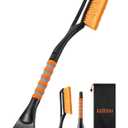 AstroAI 27" Snow Brush and Ice Scrapers for Car Windshield, Detachable Snow Scrapers with Ergonomic Foam Grip for Cars, Trucks, SUVs (Heavy Duty ABS, PVC Brush, Orange) (Small)