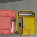 Munchkin Lunch Bento Box for Kids and Toddlers, Includes Stainless Steel Utensils, BPA-Free, 18 Months and Up, Pink/Green/Yellow